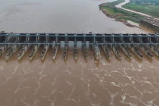 Flood Flow At Medigadda barrage