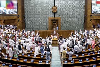 Lok Sabha Speaker Om Birla and MPs during the presentation of the Union Budget 2024-25 by Union Minister of Finance and Corporate Affairs Nirmala Sitharaman in the Lok Sabha during the Monsoon Session, at Parliament in New Delhi on Tuesday.