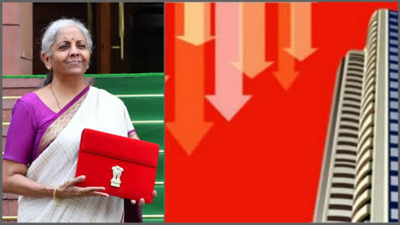 ബജറ്റ്2024  തകര്‍ന്നടിഞ്ഞ് ഓഹരി വിപണി  STOCK MARKET ON BUDGET DAY  MARKET REACTS TO BUDGET 2024