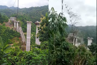 railway bridge collapses at Mizoram  Mizoram  Mizoram accident news  മിസോറാം അപകട വാര്‍ത്ത  റെയില്‍വെ പാലം തകര്‍ന്നു  Mizoram railway bridge collapses  മിസോറാം