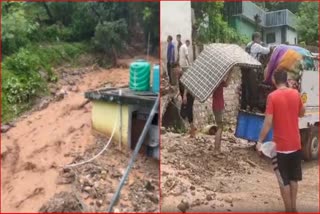 Houses damaged due to hill sinking in Kangra