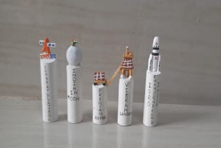 miniature art of chandrayaan 3 using chalk