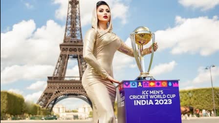 Urvashi Rautela is first actor to launch and unveil ICC World Cup 2023 Trophy at Eiffel Tower in France