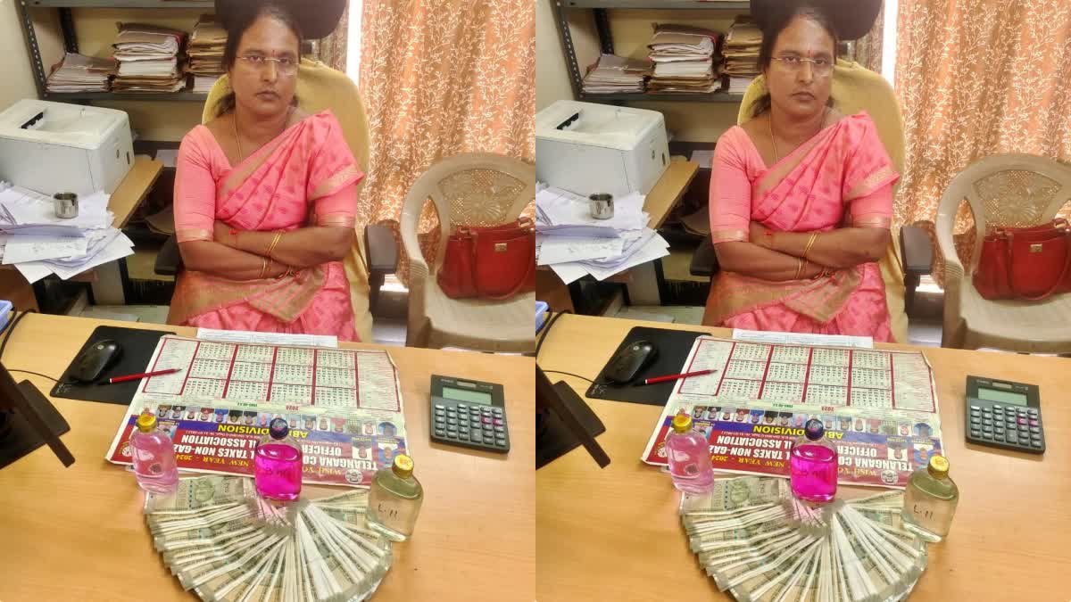 State tax officer Indira Kumari who was caught by ACB