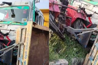 GWALIOR DUMPER HITS TRACTOR TROLLEY