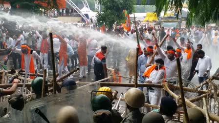 BJP Youth Workers Clash With Police During "Yuva Aakrosh Rally" In Ranchi