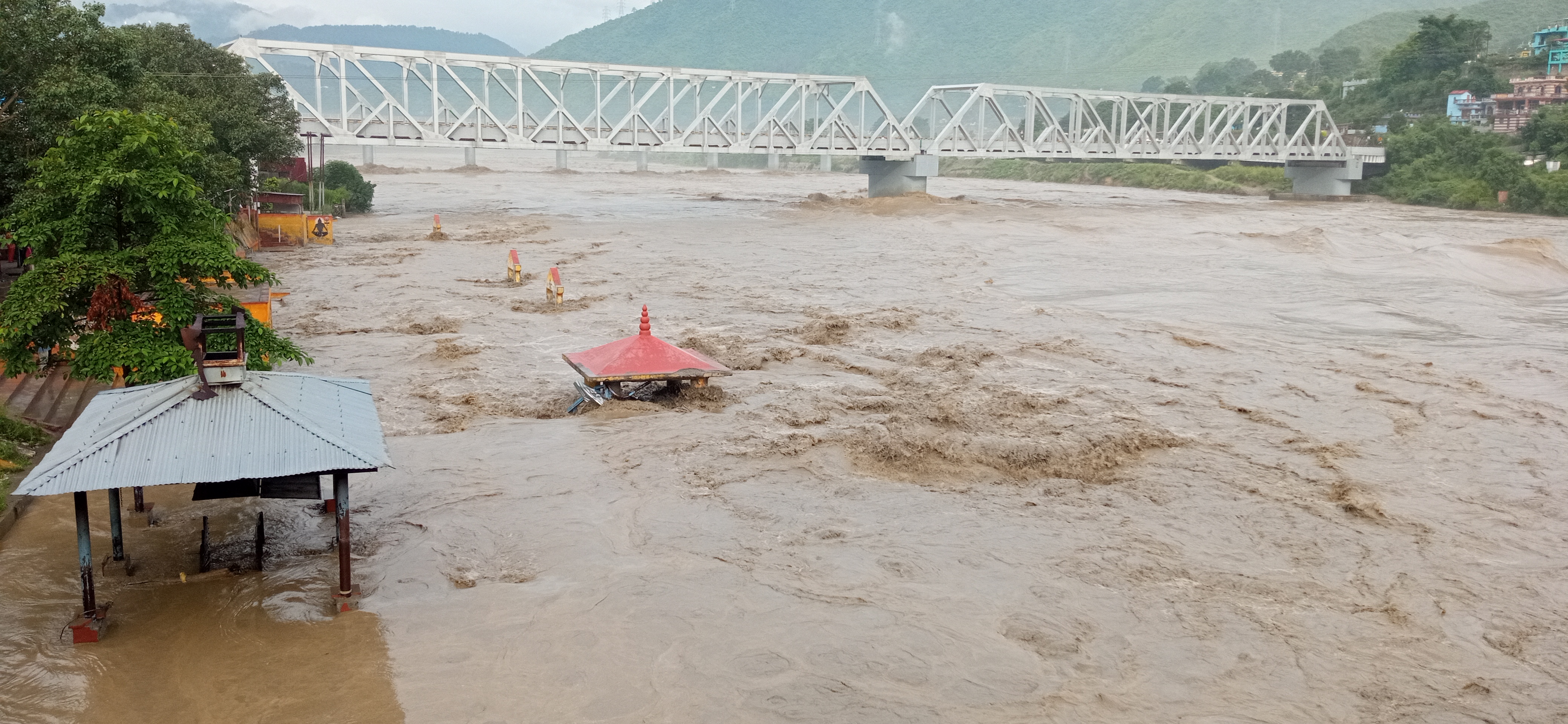 Water level of Alaknanda river