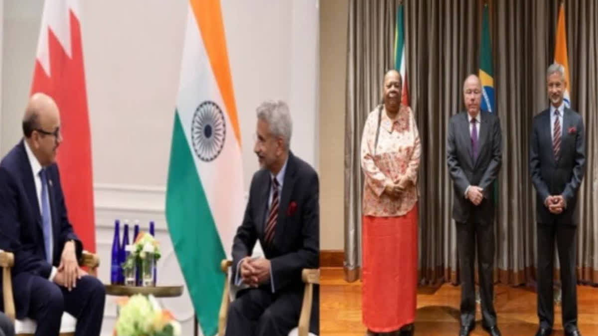 EAM JAISHANKAR MEETS COUNTERPARTS FROM BRAZIL BAHRAIN AND SOUTH AFRICA