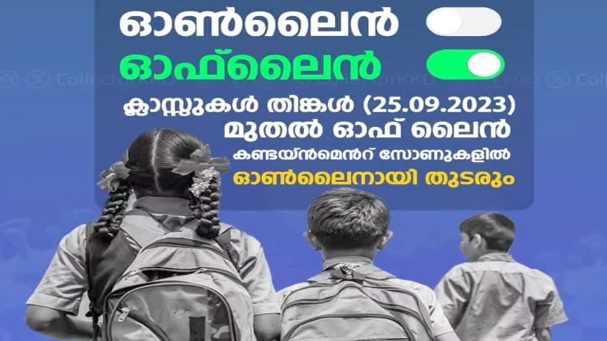 Kozhikode School Reopens  Nipah Virus  Containment Zone  Nipah Threat Reduces  Students  Masks And Sanitizers  നിപ ഭീഷണി  വിദ്യാഭ്യാസ സ്ഥാപനങ്ങള്‍  കണ്ടൈൻമെന്‍റ് സോണുകള്‍  ജില്ല കലക്‌ടറുടെ ഉത്തരവ്  വിദ്യാർഥികളും അധ്യാപകരും  മാസ്‌കും സാനിറ്റൈസറും