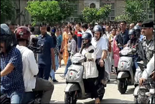 Former national president of the Congress party, Rahul Gandhi, was in Jaipur the capital city of Rajasthan to felicitate meritorious college-going girl students. Rahul Gandhi after giving away scooty to meritorious female students of Maharani College  — which is the largest women's college in the state — took a scooty ride with one of the female students to attend the party-related events lined up for the day at Mansarovar.