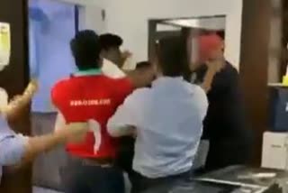 customer assaulted staff of electronic store