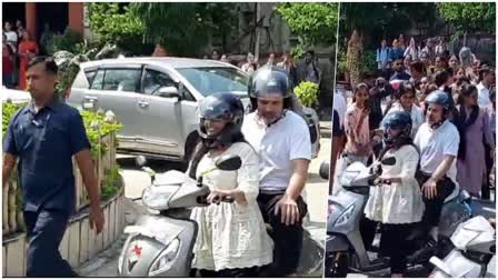 Rahul Gandhi traveled on scooty