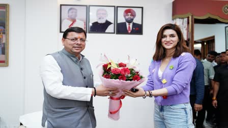 Film actress Kriti Sanon at Dehradun CM residence