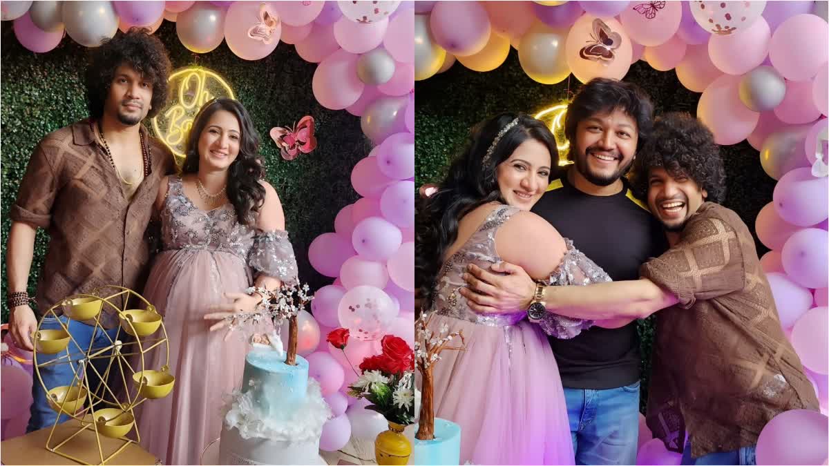 Golden star Ganesh with Harshika bhuvan