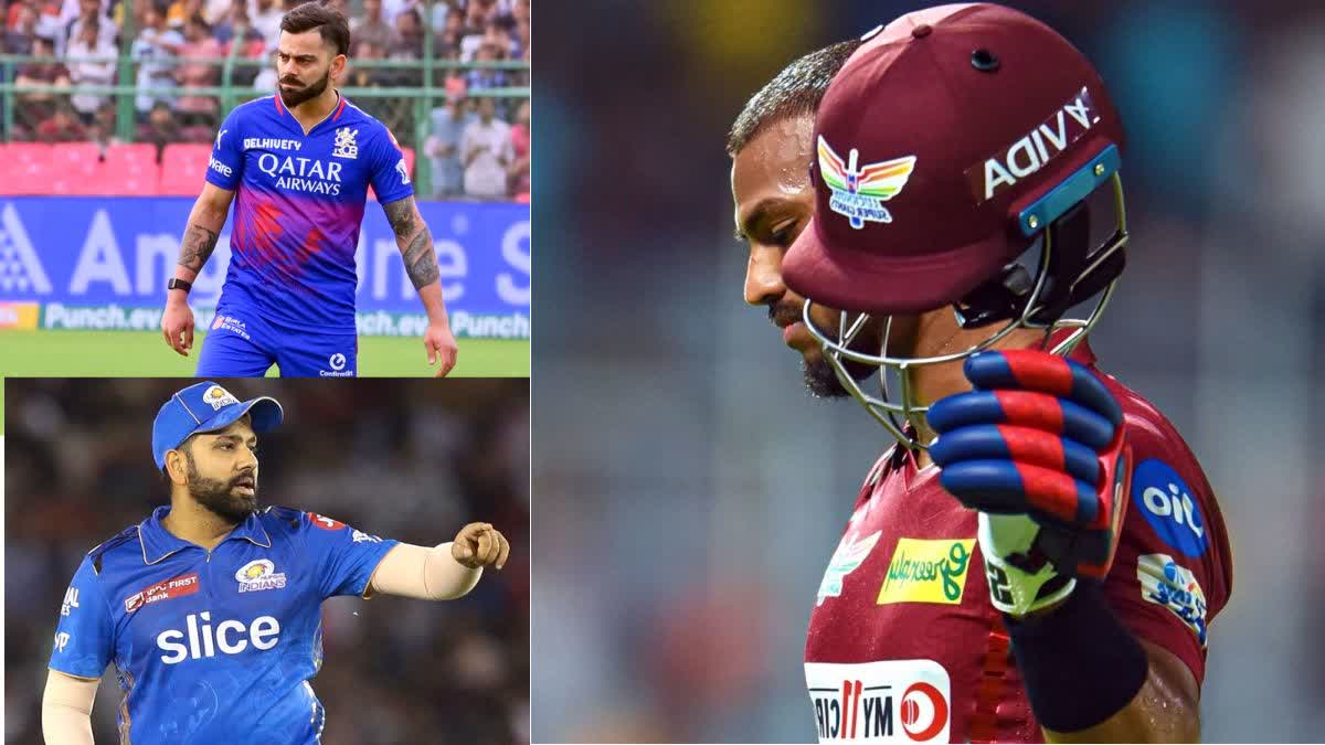 Virat Kohli, Rohit Sharma and Nicholas Pooran