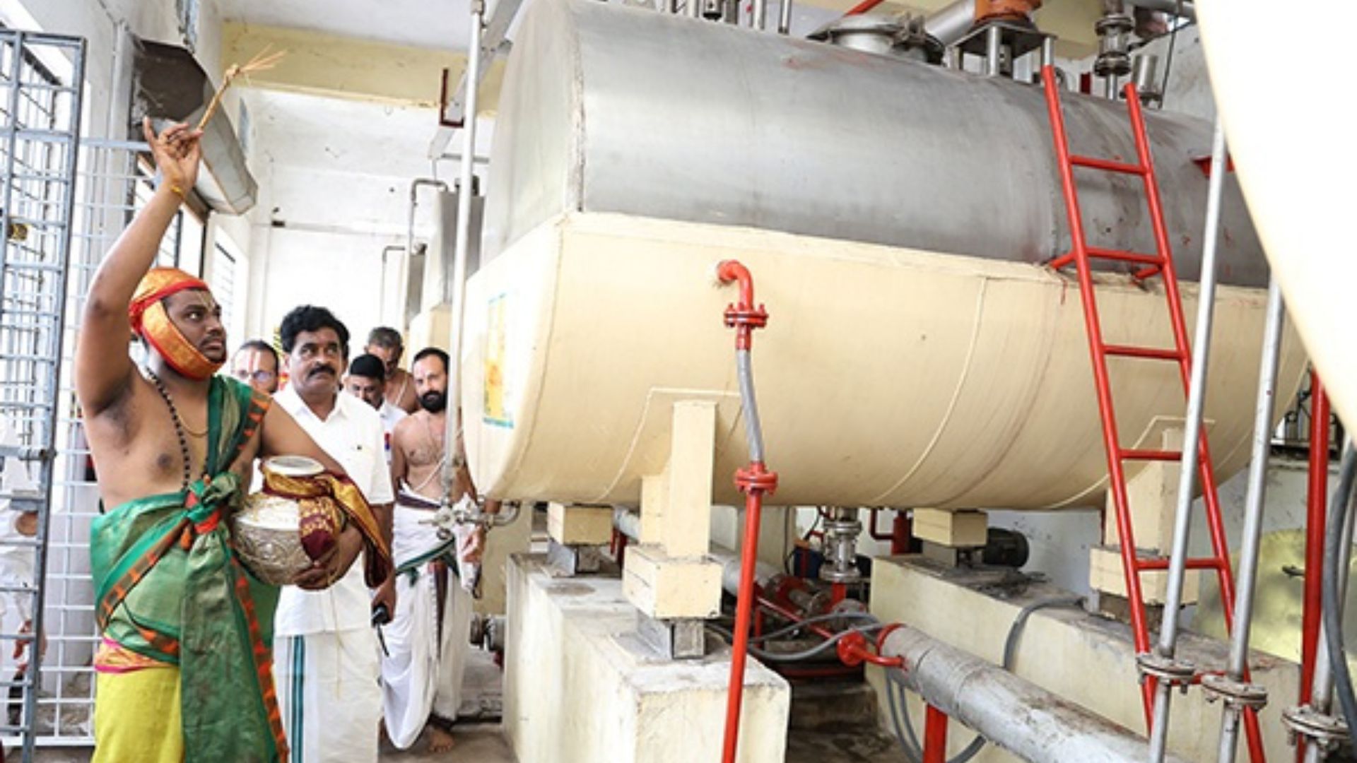 Purification ritual at Tirumala Temple.