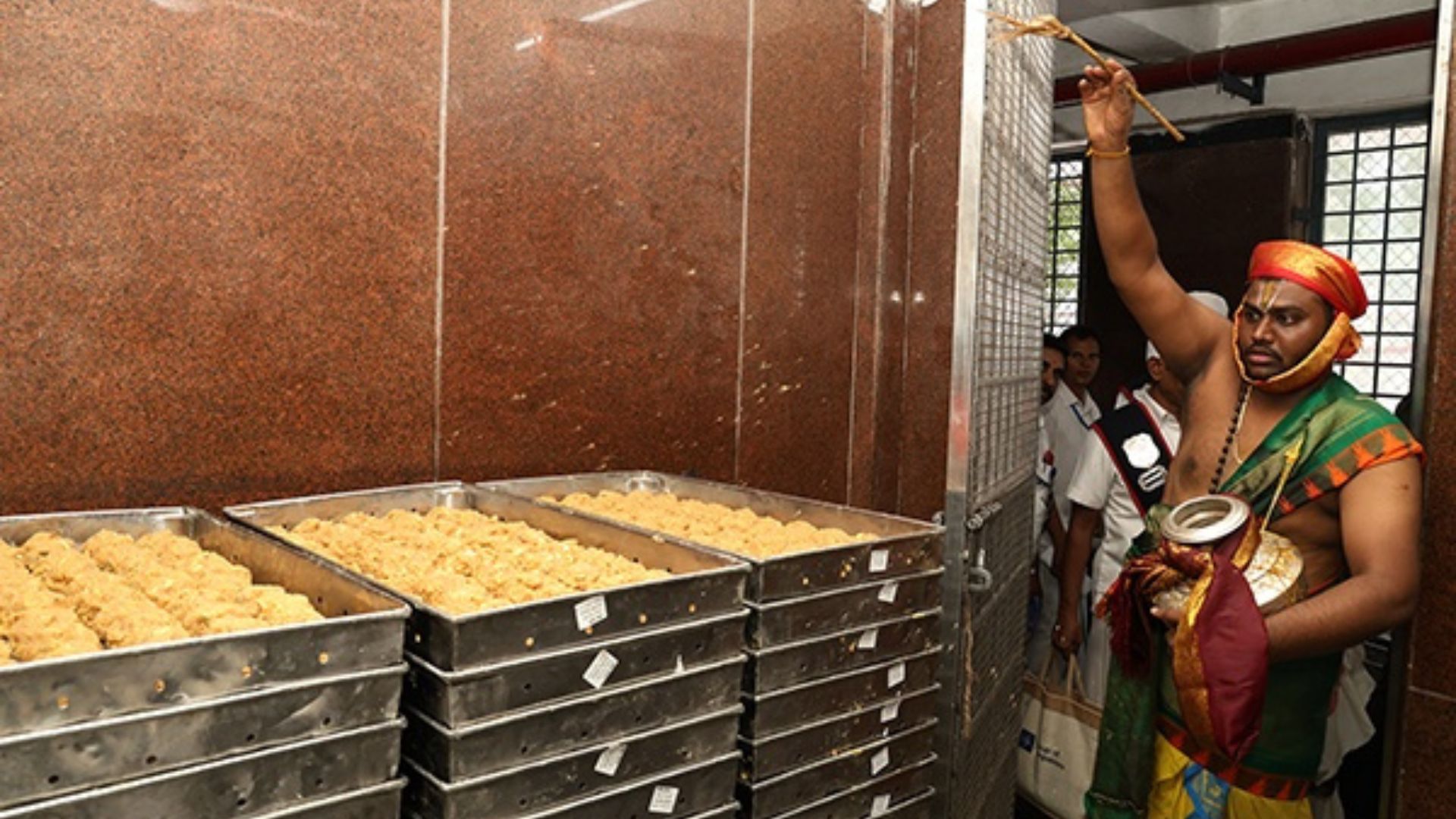 Purification ritual at Tirumala Temple.