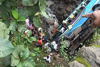 Rescuers evacuate passengers after bus falls into ditch in Maharashtra's Amravati on Monday September 23, 2024