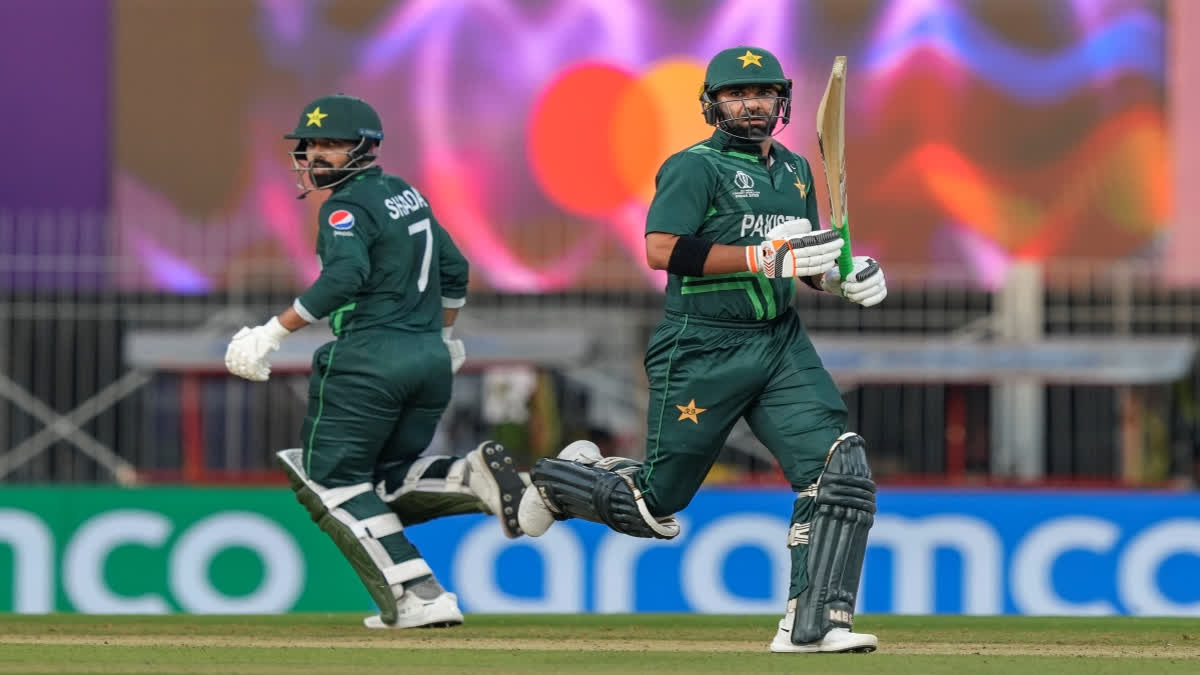Experienced all-rounder Shadab Khan (40) and pinch hitter Iftikhar Ahmad (40) gave the final flourish to Pakistan's innings as they posted the target of 283 runs. Pakistan's skipper Babar Azam led from the front with the bat scoring 74 off 92 deliveries well supported by opener Abdullah Shafique (58) who hit the second half-century of the World Cup 2023.