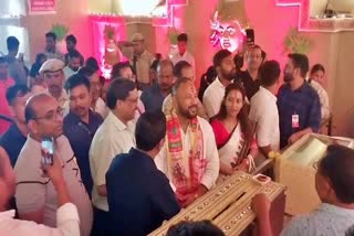 Minister Bimal Borah visited Puja at Moran