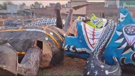 Haryana Ravan Effigy Broken