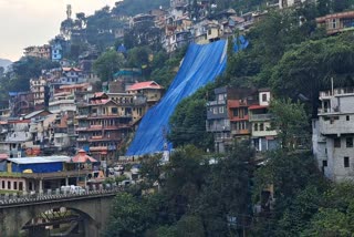 PWD laid Tirpal on Vishwakarma Chowk Hill in Mandi