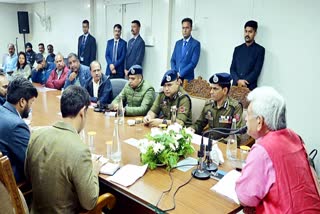 LG Manoj Sinha chairs a security review meeting after the Ganderbal attack on Tuesday