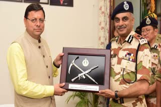 Uttarakhand CM Pushkar Singh Dhami with ITBP DG Anish Dayal Singh