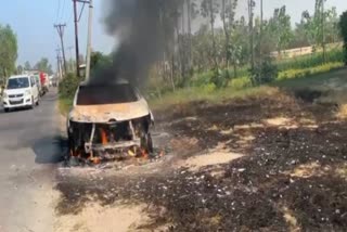 CAR CAUGHT FIRE IN HARIDWAR