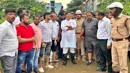 ಮಳೆಬಾಧಿತ ಸ್ಥಳಗಳಿಗೆ ಡಿಸಿಎಂ ಡಿ.ಕೆ. ಶಿವಕುಮಾರ್​ ಭೇಟಿ