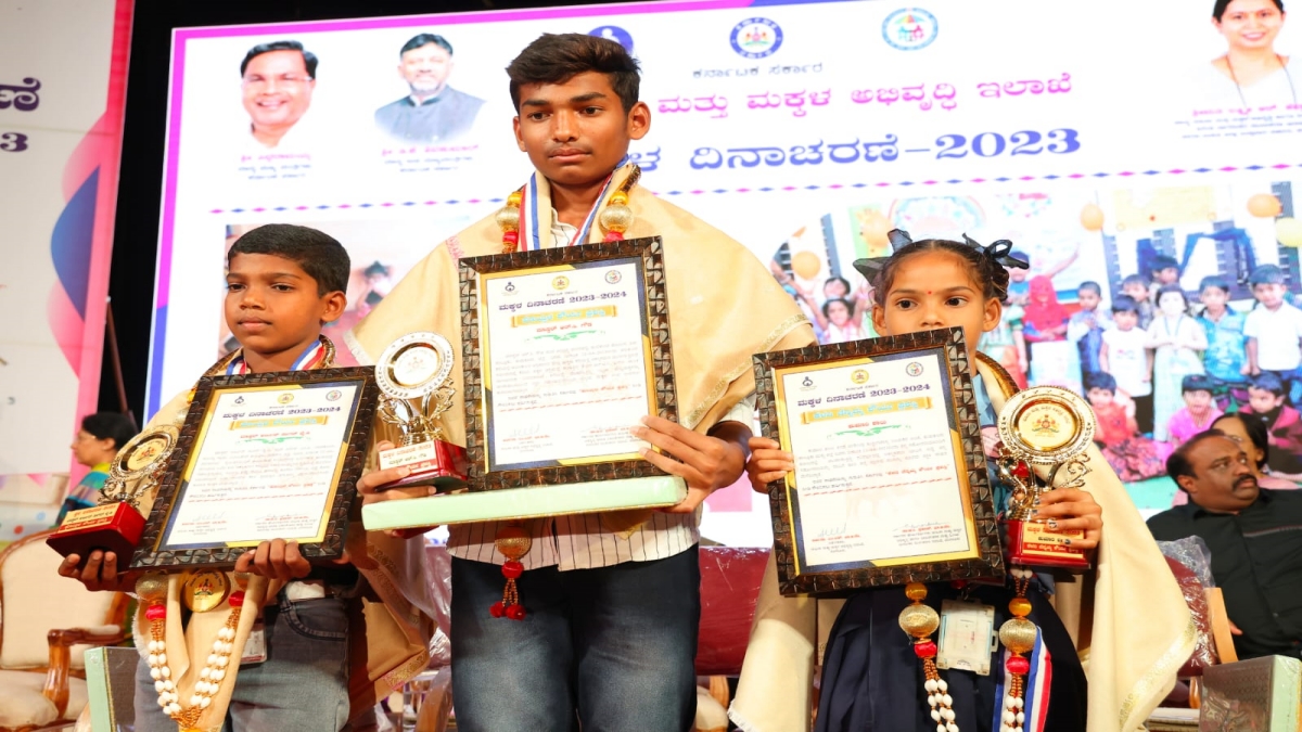 awards distributed to the children.