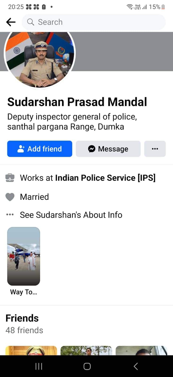 Fake Facebook account in name of DIG of Santhal Pargana