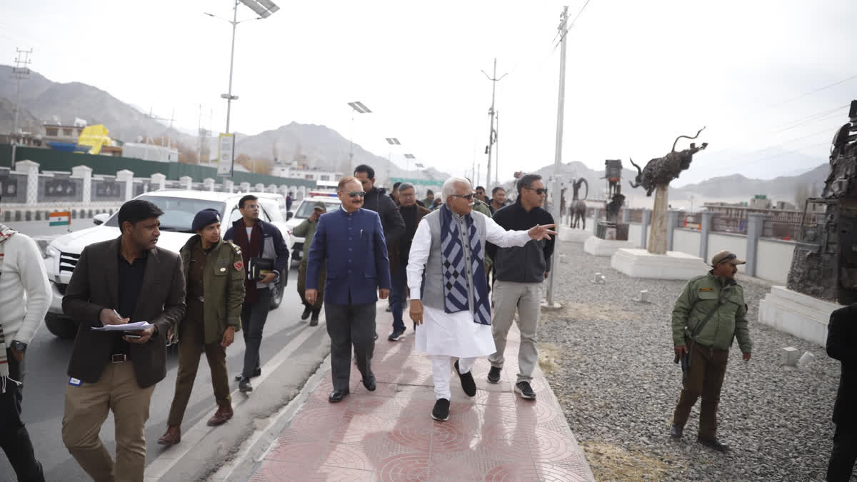 Union Minister Manohar Lal Khattar visits Ladakh.