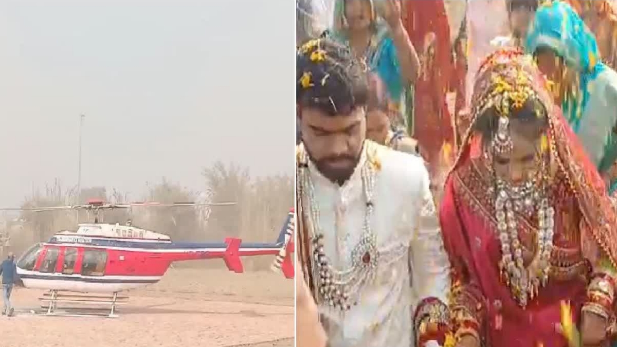 GROOM TOOK BRIDE IN HELICOPTER