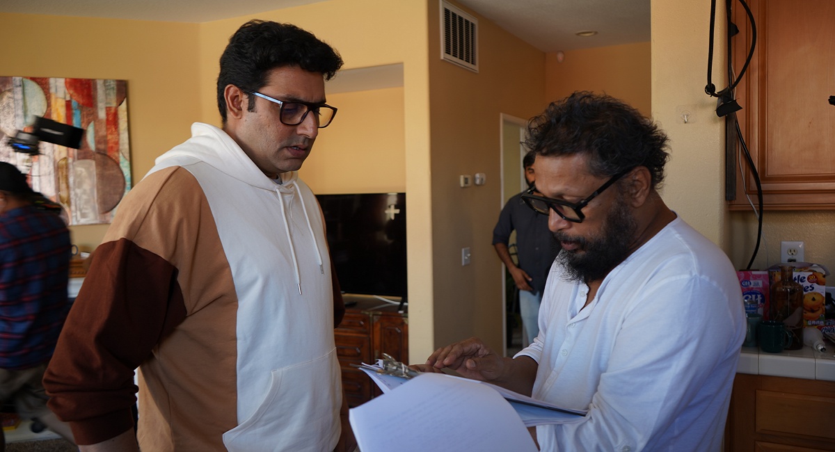 Director Shoojit Sircar with Abhishek Bachchan