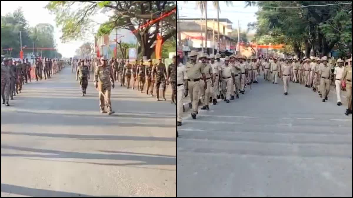 route march by 5000 policemen