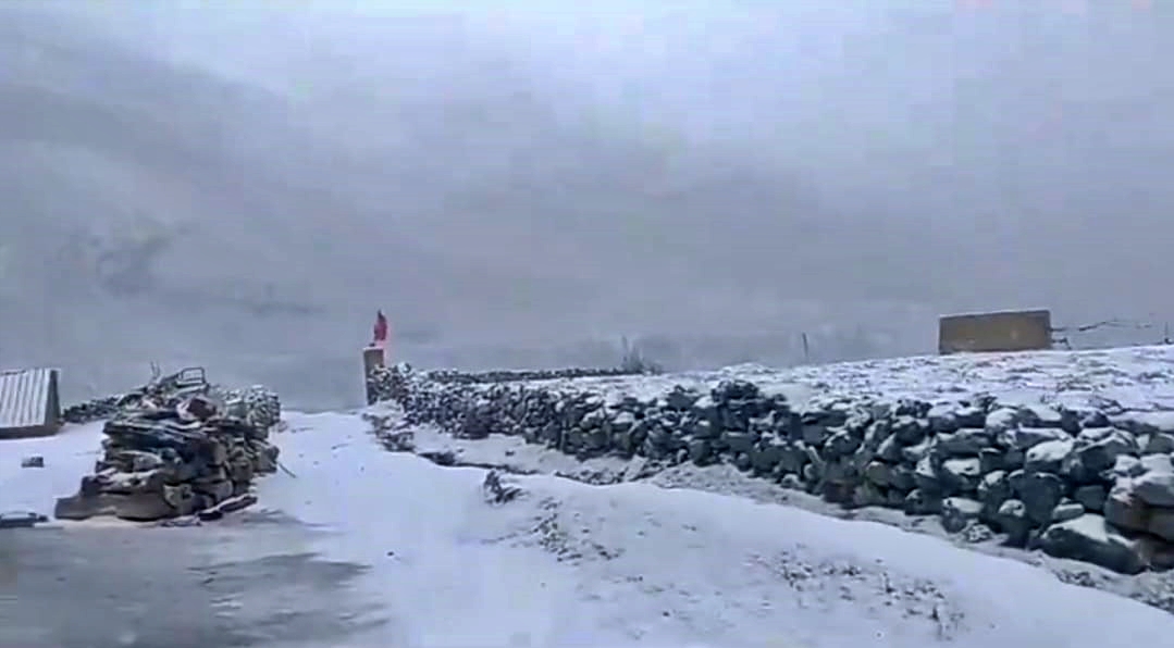 Snowfall in Lahaul Valley