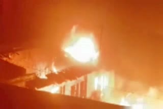 fire in sack warehouse in Dhanbad