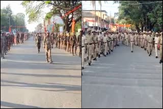 route march by 5000 policemen