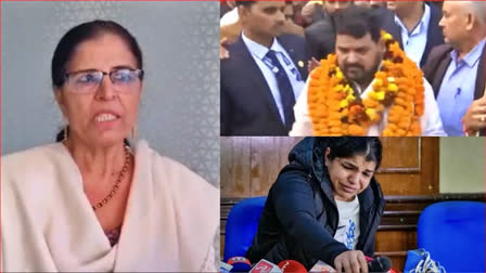 Etv BharatSakshi Malik Mother Reactiion: भारतीय कुश्ती संघ के अध्यक्ष पद पर संजय सिंह के चुने जाने से साक्षी मलिक की मां सुदेश मलिक ने भी दुख जाहिर किया है. उन्होंने कहा कि बेटी को न्याय नहीं मिला है.