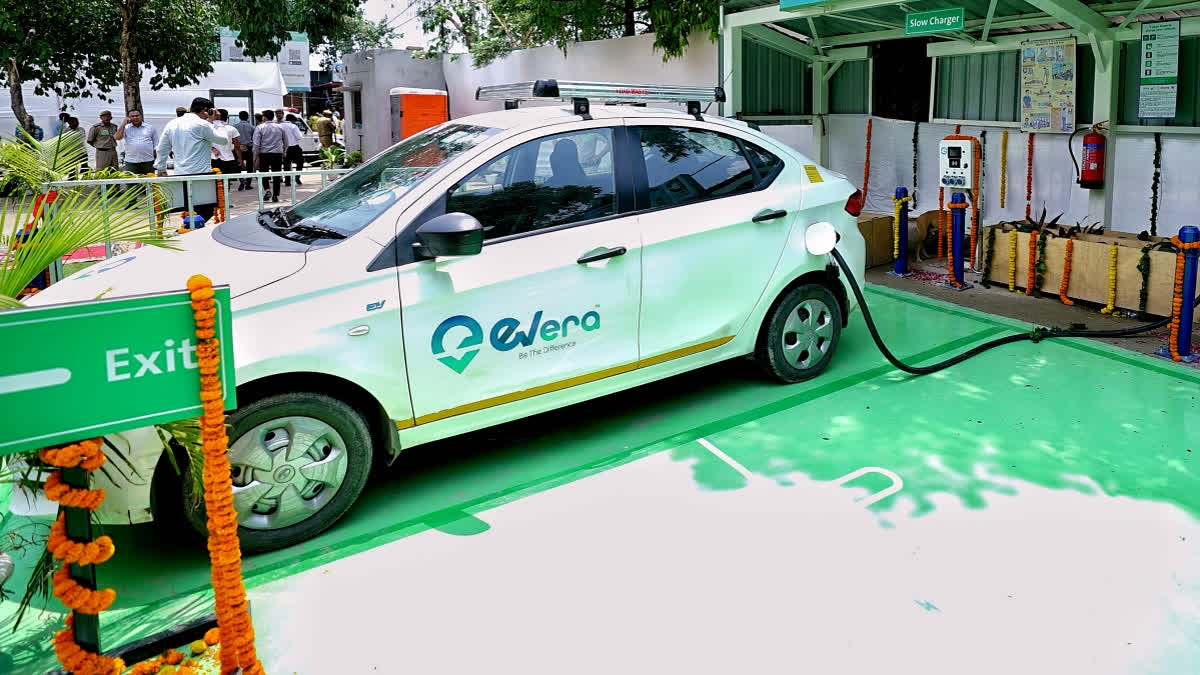 A view of the newly inaugurated electric vehicle charging station