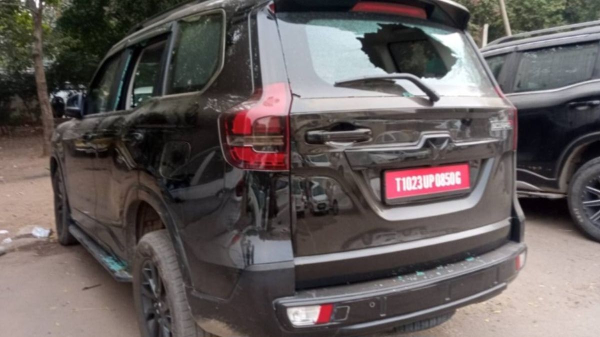 Glass of car broken due to bullet shot