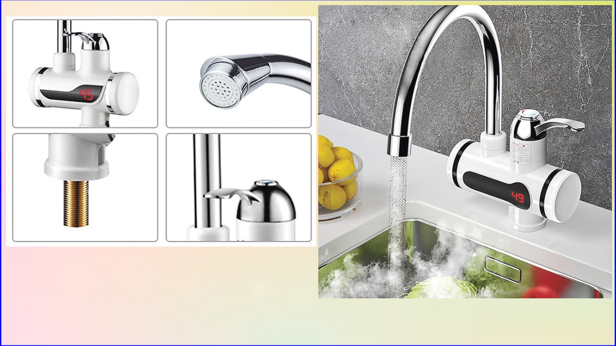 Electric water heating tap