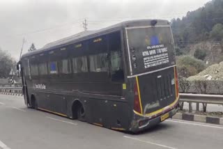 Moving bus Tyre open in Solan