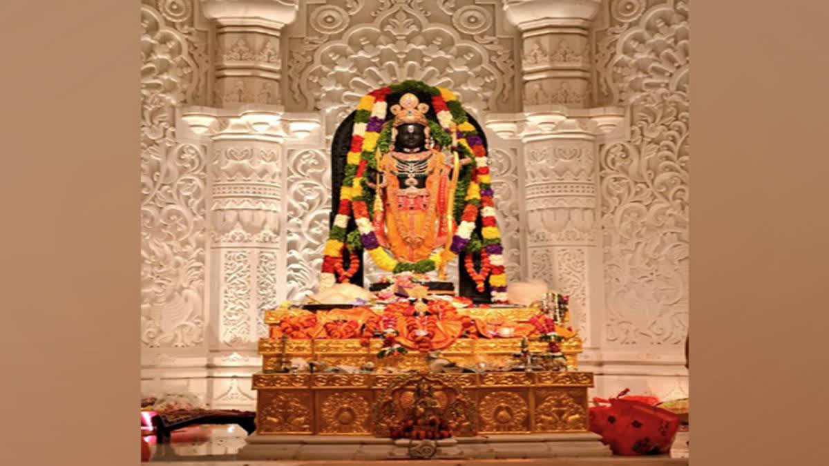 Lord Ram idol in Ram Mandir in Ayodhya (Source: ANI)