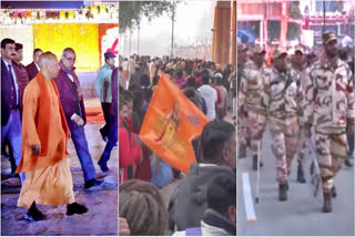 As crowd began to build up at the temple complex, Uttar Pradesh Chief Minister Yogi Adityanath conducted an aerial inspection of the temple site and the city. A sea of devotees visited the Temple on day one and the situation turned unmanageable.