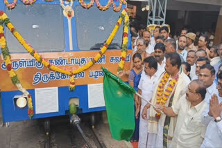 minister sakkarapani inaugurated new winch train at palani murugan temple