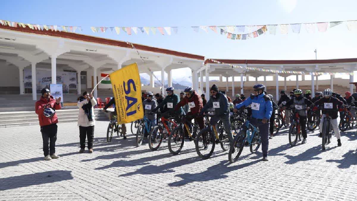 Fit India Cycle Rally Organised In Leh To Raise Awareness On Cycling Benefits