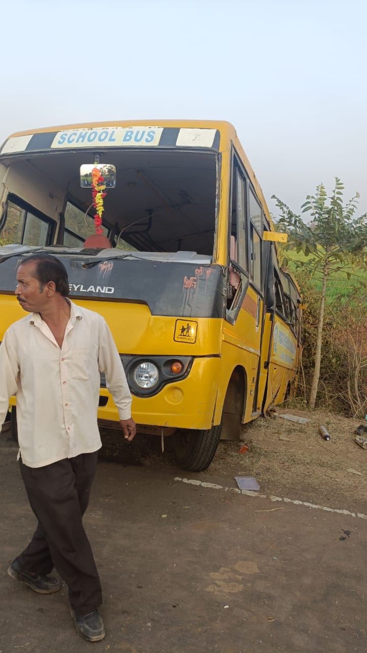 BETUL SCHOOL BUS OVERTURNED