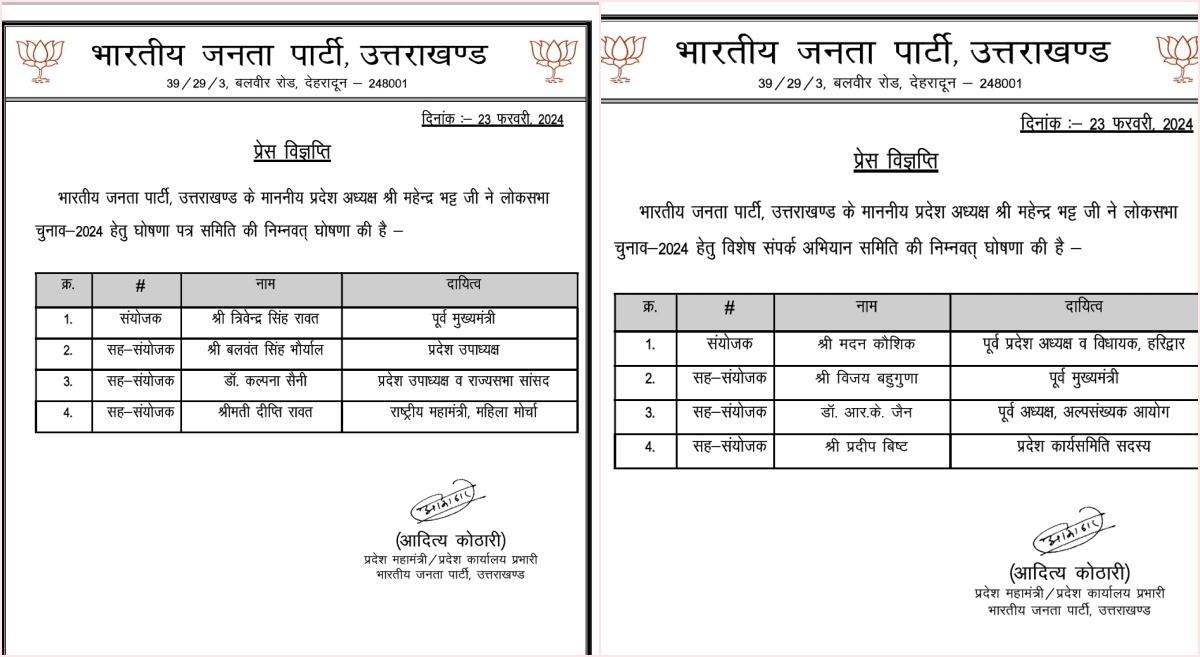 bjp election management committee